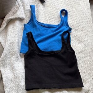 Amazon Blue and Black Crop Tops
